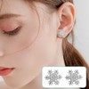 Snowflake Earrings - Christmas Flower Shaped Crystal Stud Pierced Earrings