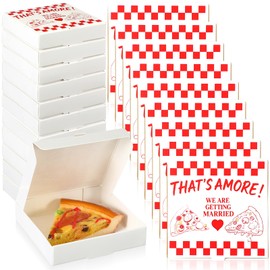 Honeydak Honeydak 50 Pcs Wedding Mini Pizza Box Square Cardboard Pizza Box Small Cookie Boxes for Wedding Celebrations Party Favors(3.5 x 3.5 x 0.78 Inches)