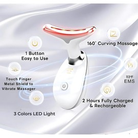 Lux Cove 7-in-1 LED Facial Sculptor| Cosmetic Glow Touch Facial Sculptor,[3Colors&3Modes] Anti-Wrinkle Device 45°CSkinTightening Neck Lifting EMS Massage Firming Device for WomenSkincare.