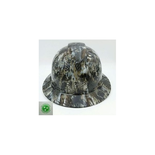 Wet Works Imaging Customized Pyramex Full Brim Kryptek Camo Hard Hat With Ratcheting Suspension