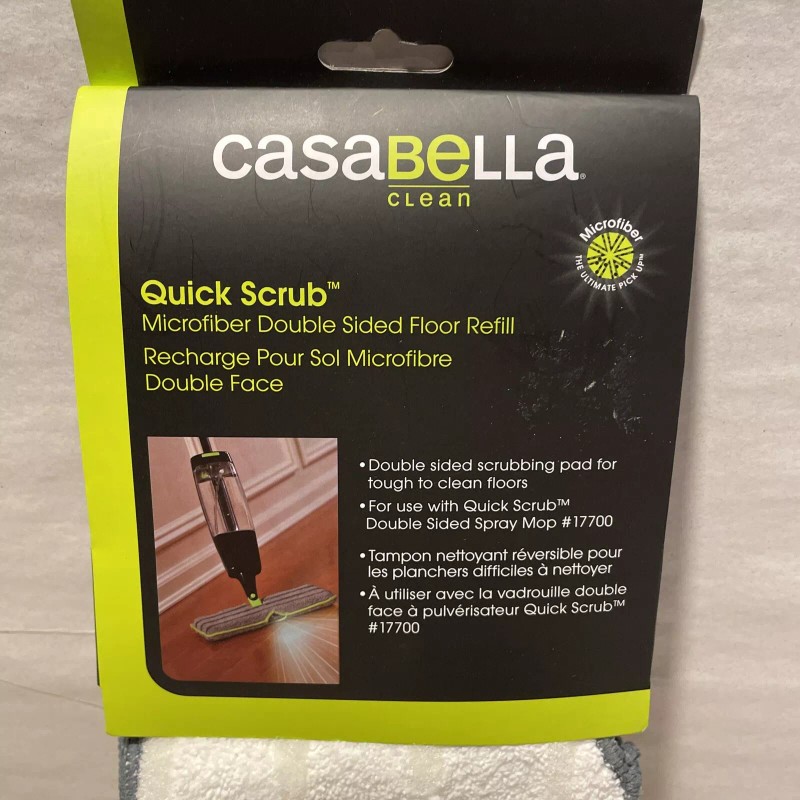 Casabella Quick Scrub Microfiber Double-Sided Floor Spray Mop #17700 Refill