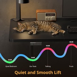 Simple Deluxe Adjustable Height Stand up Desk, Electric Adjustable Height Standing Desk Sit to Stand Up Desk with Splice Board, 24x63 Inches Memory Computer Home Office Desk, Black
