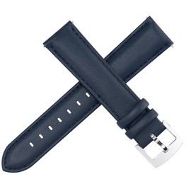 OTTOODY Leather Watch Bands Strap Quick Release, Elegant & Soft Top Grain Genuine Leather Watch band for Men Women, 22mm 21mm 20mm 18mm 16mm Replacement Straps for Watch & Smartwatch, Silver Buckle