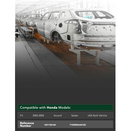 YHTAUTO Rear Bumper Reinforcement Impact Bar Steel Compatible with Honda Accord 2003-2005 Sedan, Fits Models Built in USA, Bumper Face Bar Reinforcement Beam