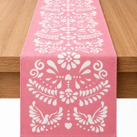 Nihaoya 6 PCS Mexican Table Runner 13x71'' Cielito Lindo Table Runner Party Decoration Mexico Home Decor for Mexican Wedding Birthday Party Supplies(Pink)