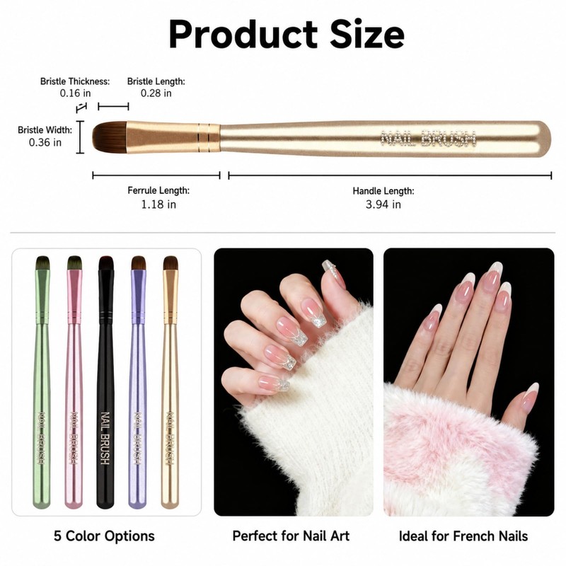 French Tip Clean Up Brush – Professional Nail Art Brush