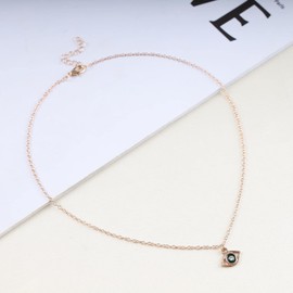 Inilbran Boho Crystal Evil Eye Choker Necklace Gold Rhinestone Demon Eye Pendant Necklace Vintage Crystal Evil Eye Necklace Choker Bling CZ Crystal Protective Necklace Chain Jewellery for Women