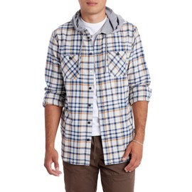 UNIONBAY Men's Classic Flannel Hoodie, Ecru