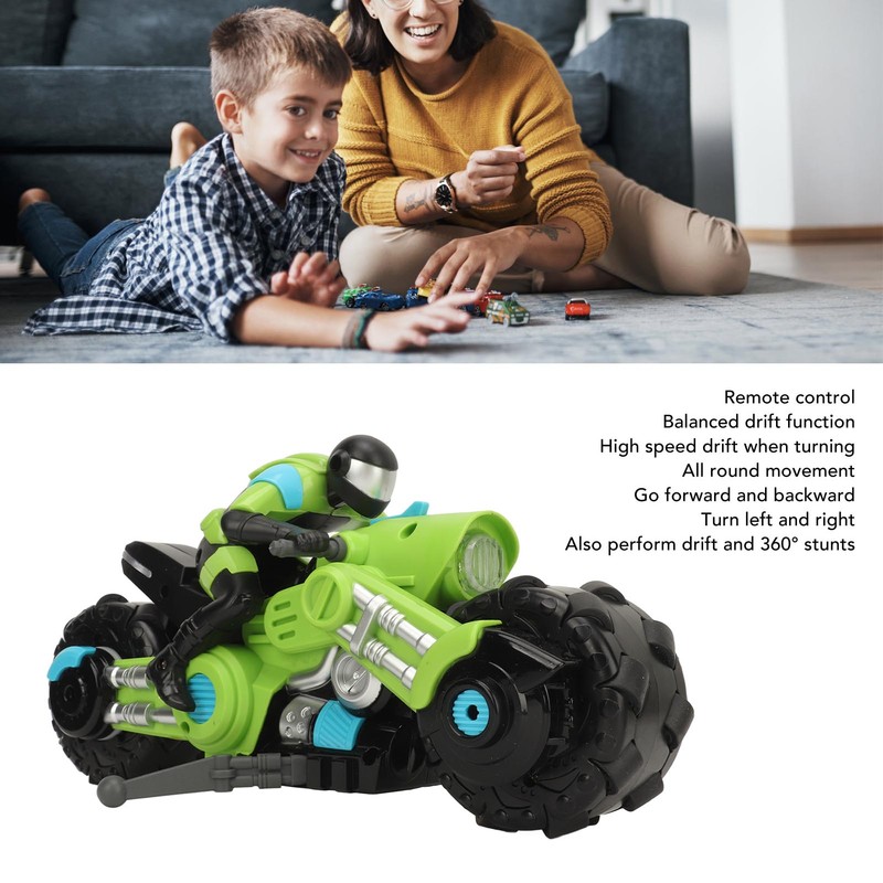 1:10 Scale Remote Control Motorcycle Toy High Speed RC Stunt