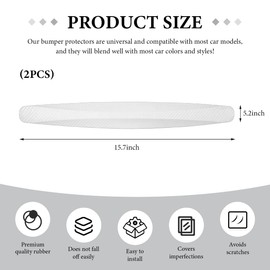 SHMZK - 2 tiras de protector de parachoques de coche, antiarañazos, protector de parachoques de vehículo, calcomanía autoadhesivo para coche, SUV, camión, accesorios exteriores de coche (blanco)