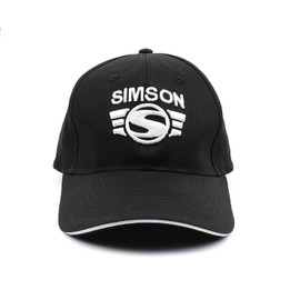 BISOMO Simson Base Cap Black White with Simson Logo