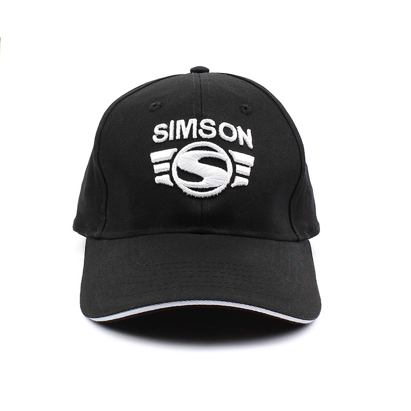 BISOMO Simson Base Cap Black White with Simson Logo
