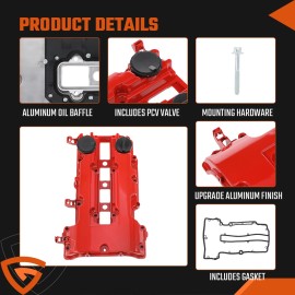 GEARZAAR ALUMINUM Valve Cover for Chevy Cruze Trax Sonic Volt Encore ELR 2011-2019 1.4L