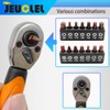 JEUCLEL 27PCS 1/4" Drive Mini Ratchet Set with Bits, Hex,