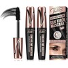 4D Silk Fiber Lash Mascara Liquid Extension Makeup Eye Lash Kit Luxuriously Longer Thicker Voluminous Eyelashes Waterproof Smudge-proof Natural No Clumping Smudging Lasting All Day 2 Pack