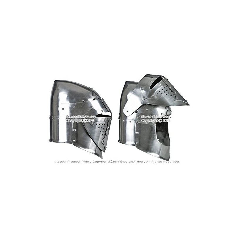 Munetoshi Functional 16G Medieval Knight Pig Faced 14th Century Bascinet