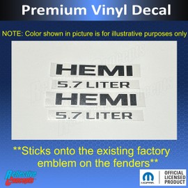 HEMI 5.7 Liter Emblem Overlay Decal - 2013-2018 Ram - (Color: Purple)