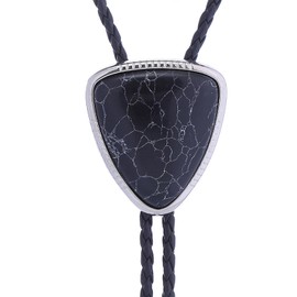 Doitby Nature Agate Bolo Tie Triangle Necktie Western Cowboy Bolo Ties Necklace For Men Women