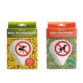 AllesKlaro® – Set of 4 – High-Quality Badges – No Dogs Peeing or Dog Toilet – 150 x 110 mm – Sturdy 4 mm Aluminium Composite Panel (Bundle Dog Toilet + Dog Pissoir)