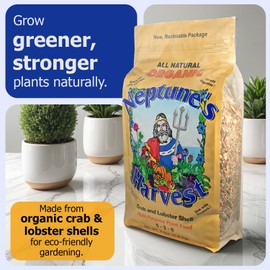 Neptune's Harvest Organic Plant Food | Fertilizer for Lawn & Garden | Rich in Essential Nutrients | Crab and Lobster Shell Plant Food + Kelp Meal Multi-Purpose Plant Food (12 lb)