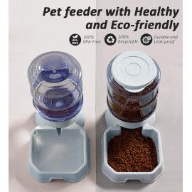 Ciconira Pet Feeder and Water Food Dispenser Automatic for Dogs Cats, 100% BPA-Free, G...