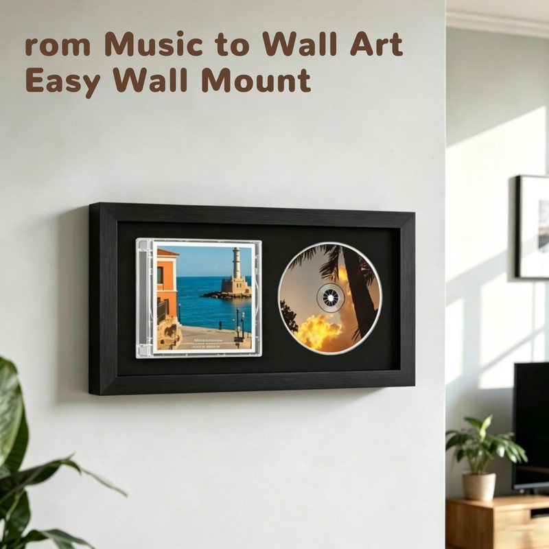 Could Spark CD Frame Display Case-14.2" x 7.9"Black Style with