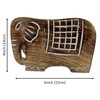 Purpledip Wooden Napkin Holder 'Elephant Couple': Tissue Paper Stand for