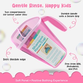 S.C. Products, Inc. Tear-Free Bathing Experience with Rinse Cup - Soft Flexible Edge, Comfortable Handling & 40 Oz Capacity