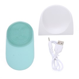 2 in 1 Electric Face Cleansing Brush Silicone Sonic Vibration Pore Clean Skin Cleaning Device
