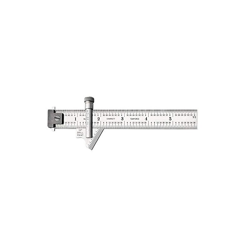 Starrett Drill Point Gauge, High-Precision Measuring Tool, Adjustable Bevel, Stainless