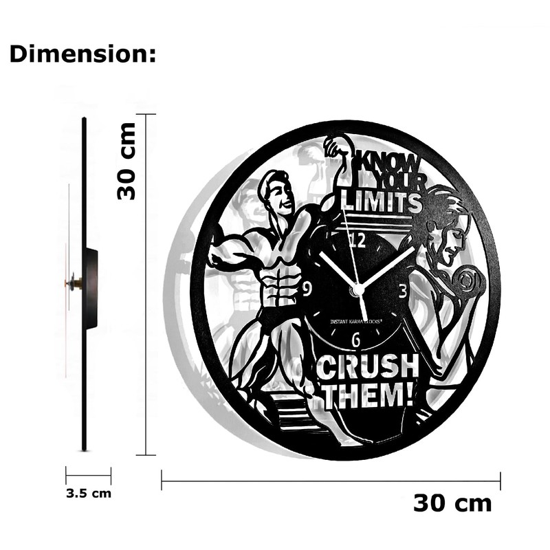 Instant Karma Clocks Wall Clock Gym Fitness Culture Training Sports