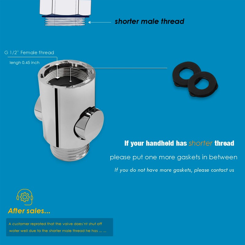 Shower Head Water Shut Off Valve - Pair Pack -