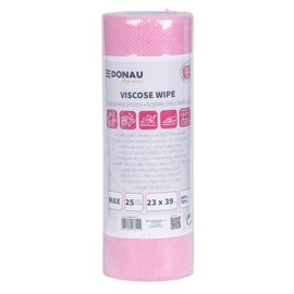 DONAU HOME Cloth with 70% Viscose/High-Quality Wiping Cloth on Roll/Cleaning Cloths for Furniture/Durable/Absorbent/Soft/Streak-Free/Roll/23 x 39 cm/25 Sheets/Rose