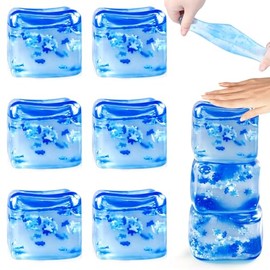 6 pcs Juguete Sensorial para Liberar Estrés, Cubos Sensoriales de Colores para Aliviar la Ansiedad, Ideal para Niños, Adultos y Personas con Autismo (Copo de Nieve)