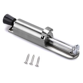 IGNPION Stainless Steel Spring Loaded Adjustable Door Stop Silver (1 Piece)