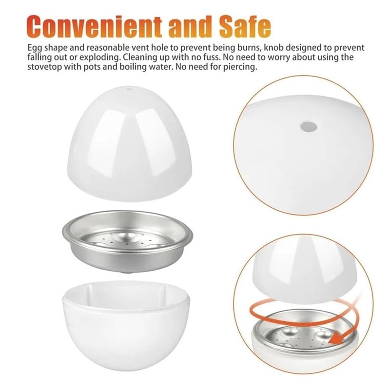 Microwave Egg Boiler 4 Egg Capacity Microwave Egg Cooker for