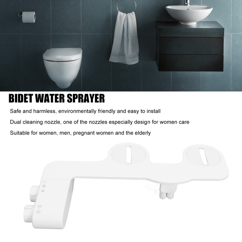G1/2 Bidet Water Sprayer ABS Dual Nozzle Bathroom Toilet Bidet