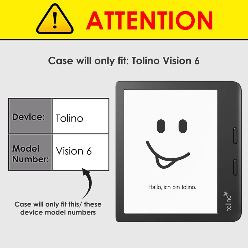 Forefront Cases Case for Tolino Vision 6 - Black -