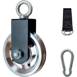 39.4'' LAT Pull Down Bar 360 Swivel and 3.74in/95mm Silent Cable Pulley for Pulley System Gym, LAT Pulldown Attachments Cable Machine Attachments - Color: Lat Bar