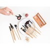 Set profesional de 24 piezas brochas para maquillaje (Madera Original)
