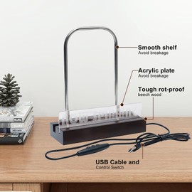 Now Spinning Vinyl Record Stand - Lighting Vinyl Record Storage Holder, Wooden Lp Record Holder Stand, Multiple Colors LED Lights Vinyl Record Display, Record Accessories, Gifts for Vinyl Record Lover