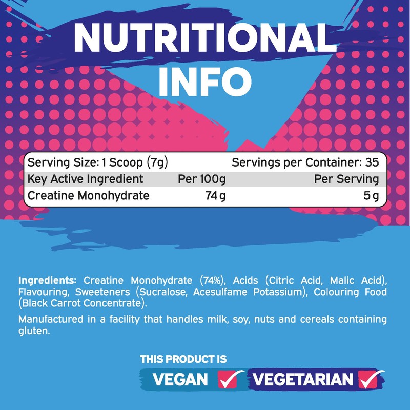 Protein Dynamix - Creatine Monohydrate Powder • Mixed Berry Flavour
