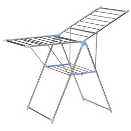Household Essentials Collapsible Adjustable Gullwing Metal Clothes Drying Rack, Grey