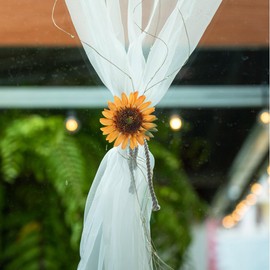 STOBAZA 8 PCS Sunflower Curtain Tiebacks Boho Decor Curtain Clips Drapery Holdback Clamps for Hotel Villa Living Room Bedroom Home Decor