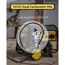 76533 Dual Carburetor Kits Fit for Huayi P22-4-H P22-7-P Fit for Champion 4750 4375 4000 Watt Generator 76533 100307 100397 100401 100456 100479 100524 100628 100629 Carb Assembly