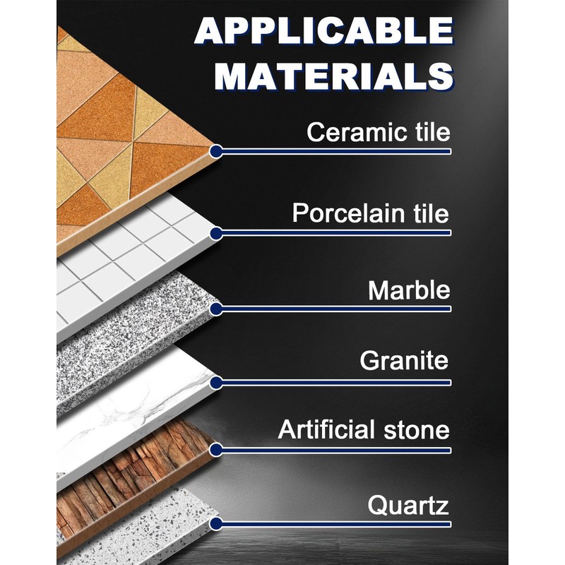 Diamond Tile Hole Saw Kit - 11Pcs 1/4'' X 2,