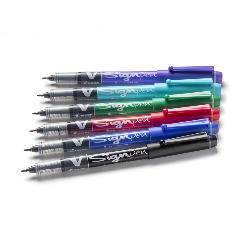 Pilot 2.0 mm V-Sign Pen Liquid Ink Tip - Black/Blue/Red/Green
