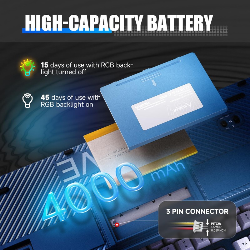 KEMOVE K87 Wireless TKL Mechanical Gaming Keyboard, Hot-swappable, RGB Backlit,