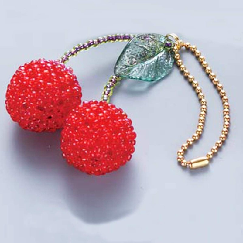Miyuki NO27 Fruit Charm, Cherries, Width Approx. 1.4 inches (3.5