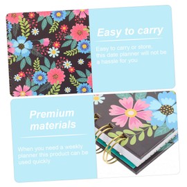 Ciieeo Monthly Schedule Plan Pad Spiral Planner for Study Notepad Floral Design Easy to Carry for Work Appointments Daily Notes